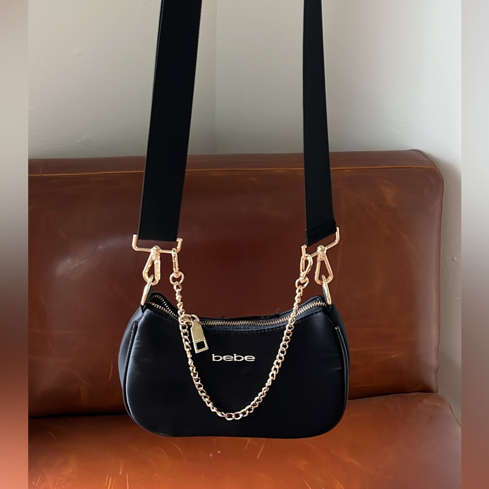 Bebe Black Crossbody Bag with Chain